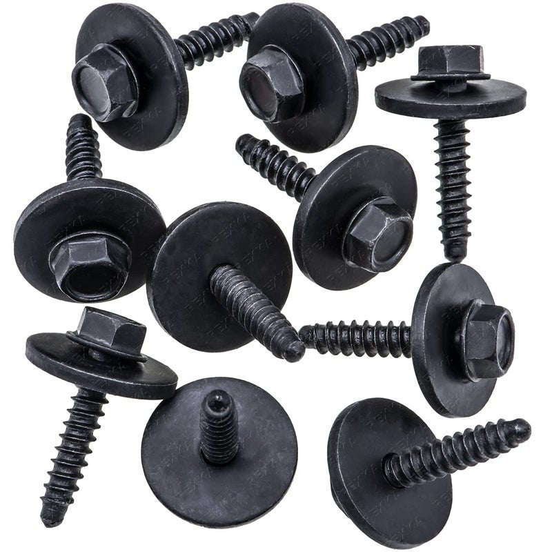 Rexka 10 pcs Fender Liner Bumper Cover Splash Shield Wheelhouse Liner Bolt Screw Compatible with GM 11570498 Chevrolet Camaro Colorado Corvette Cruze Equinox Silverado Malibu Traverse Cadilac Buick - Image 1